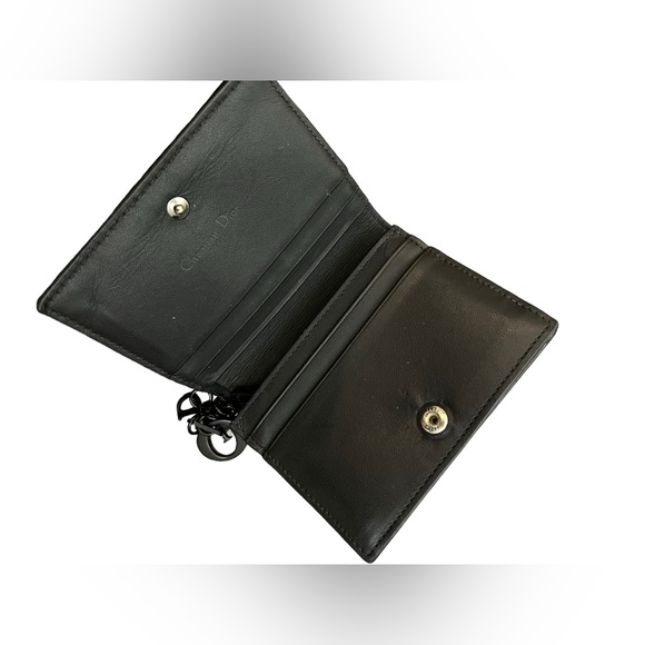 Christian Dior Black Mini Lady Dior Compact Wallet - Picture 6 of 9